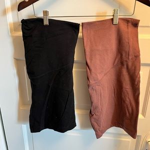 MATERNITY bike short bundle, size large - 2 black, 1 brown